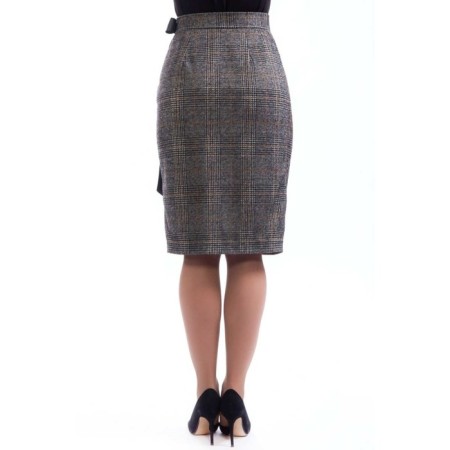 Women's skirt, size 42, brown color, black-3
