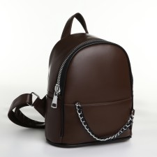 Women's backpack on lightning, brown color