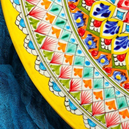 Largan Rishtan ceramics "Patterns", 42 cm, yellow-2