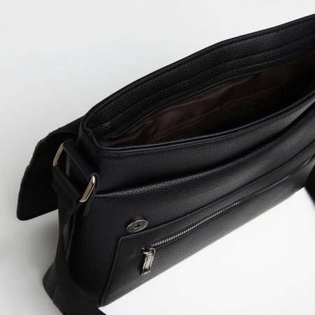 Male Business Bag, Textura, 3 external pockets, black color-5