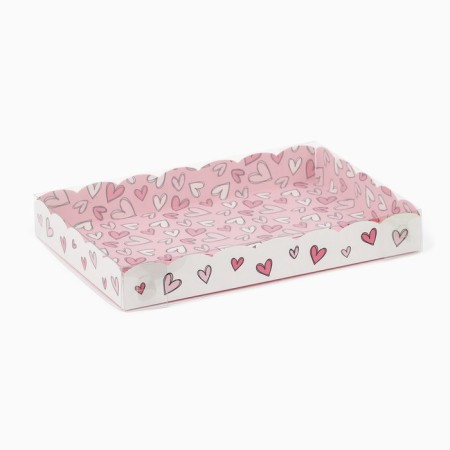 Box for confectionery products with PVC “Heart” lid, 22 × 15 × 3 cm-2