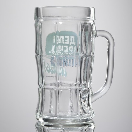 Glass beer mug “time is time, and beer right now!”, 500 ml-3