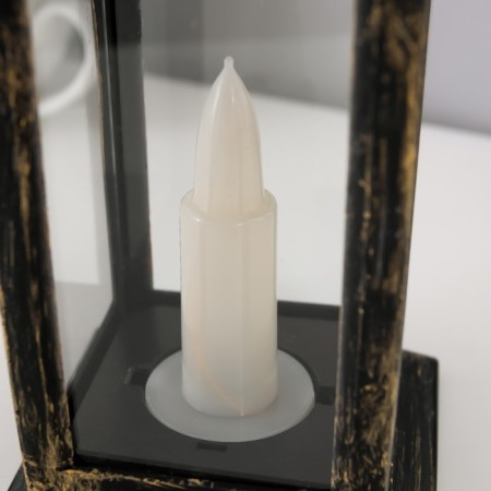 Nightlight 48119/1 "candle" batteries 3haaa black with a golden patina 8x8x18 cm Risalux-4