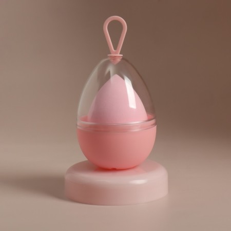 Makeup sponge "drop", 6 × 4 cm, increases when getting wet, in the case, the color is pale pink-8