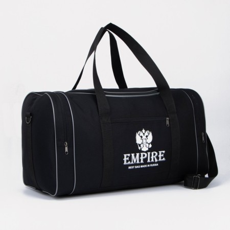 Sports bag with lightning, 2 outer pockets, long belt, black color