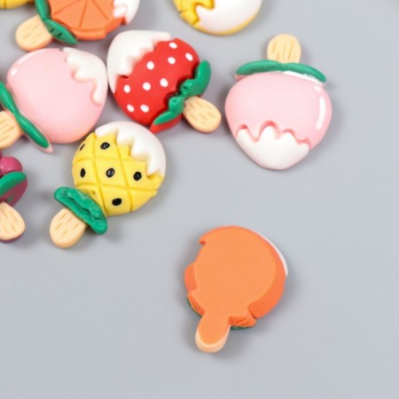 Decor for creativity Plastic "Fruit on a stick" set 10 pcs mix 2.1x1.4 cm-2