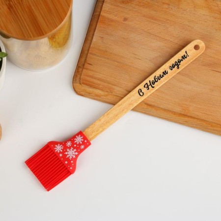 Silicone brush "Happy New Year", 32 x 9 cm-2