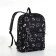 School backpack from textiles on lightning, 3 pockets, black color