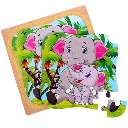 Puzzle in the frame "Elephant and Mom"-1