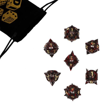 A set of cubes for D&D (Dungeons and Dragons, DND) "Game time", Series: D&D, 7 pcs, black