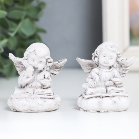 Polystone souvenir "Snowty angel with a book on the cloud" MIX 5x4.5x5.4 cm