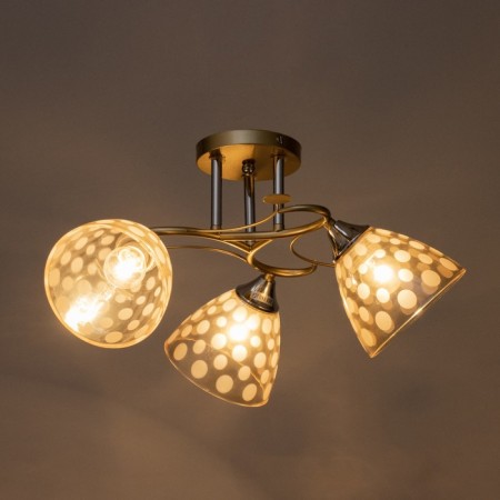 Lamp ceiling Sollar 54x54x26, 3x60W E27, gold, chrome-2