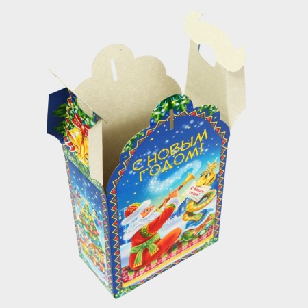 New Year. Gift box New Year's figured small "Winter Melody" 11.1 x 5.8 x 20.5 cm.-3