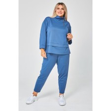 Female costume, size 60, gray-blue color