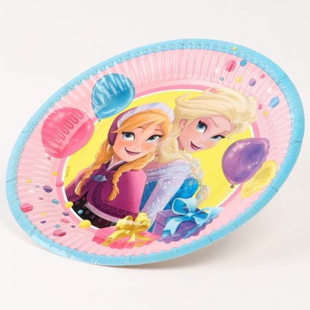 Paper plate "Happy Birthday!", 18 cm, cold heart-1