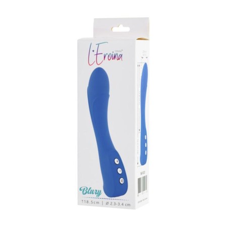 Vibrator L’Eroina by Toyfa Blury, 10 modes, silicone, blue, 18.5 cm, d = 3.4 cm-5