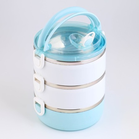 Milavi lunch box, 1.5 l, 3 levels, capacity of 500 ml, blue-1