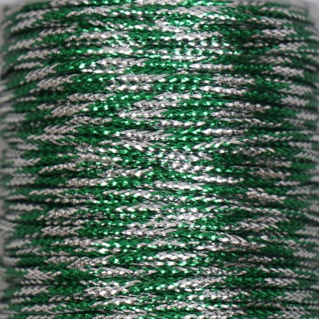Contain cord on the Bobin "Green with silver" winding 15 m thick 2 mm 4.3x4.7x4.7 cm-2