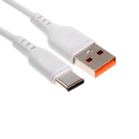 Cable D-01L, Type-C-USB, 1 m, 2.4 A, charging + data transfer, white