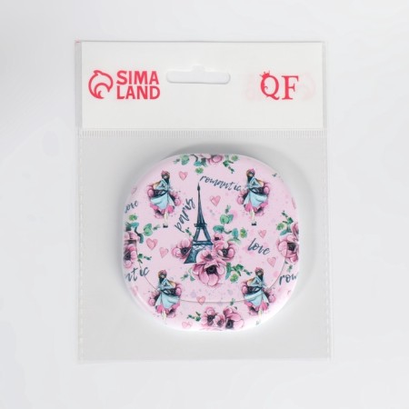 Pocket mirror “pattern”, with a stand, 8 × 8 cm, the color is gentle - pink-4