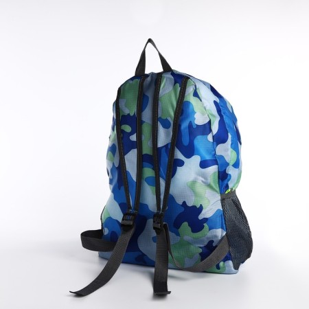 A backpack with a zipper, the color is blue/blue-5