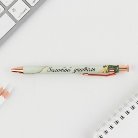 Soft-Touch pen “Golden Teacher”, ballpoint pen, blue paste, 0.7 mm, 8 pcs-1