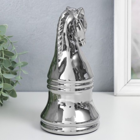 Souvenir Ceramics "Chess Figure. Horse" silver 20.5x10x10 cm-2
