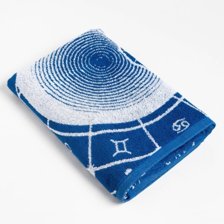 Terry Ethel towel "Zodiac signs: Aquarius" Blue, 67x130 cm, 100% cotton, 420g/m2-1