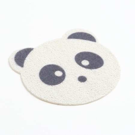 2-in-1 rug for a bowl/toilet for animals "Panda", 30 x 30 cm, white-1