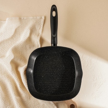 Sleep pan-Gril aluminum with anti-stick coating SL Home, D = 24 cm, h = 4 cm, induction, black color-3