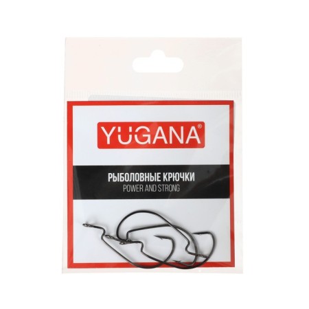 Offset hooks Yugana Wide Range Worm Big Eye, No. 4, 4 pcs.