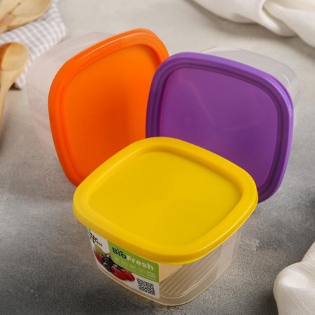 Biofresh food container, 500 ml, square, mix color