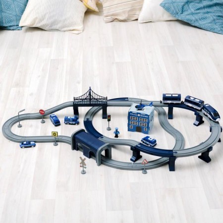 Railway for children "Police Party", 92 items, on batteries with sound-7