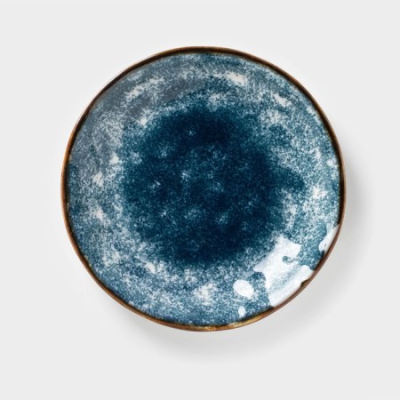 Ceramic pies "Sea", D = 15 cm, blue color