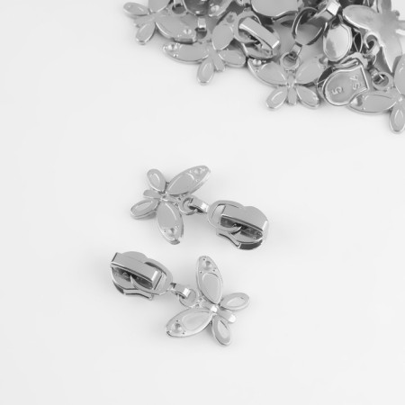 Automatic castle for lightning "Spiral", No. 5, decorative, 10 pcs, Nickel color-1