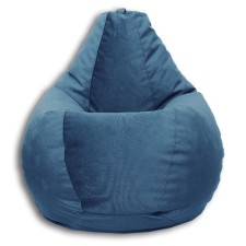 The hand-bag “pear” is positive carat, size XL, diameter 95 cm, height 125 cm, velor, blue color