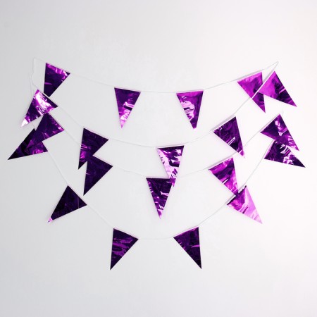 Garland "flags", 20 flags, 10 meters, purple color