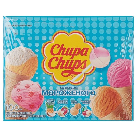 Карамель Сhupa-Сhups со вкусом мороженого, 12 г-1