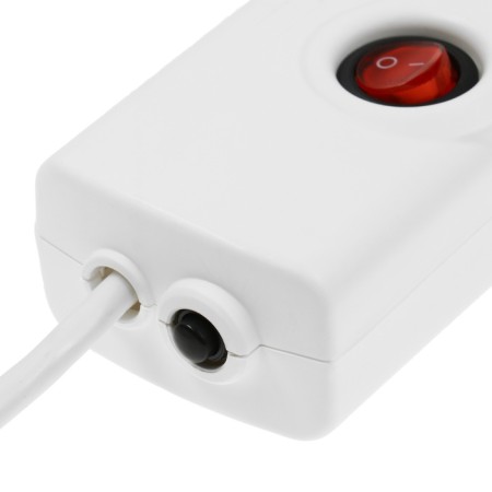 Luazon Lighting network filter, 5 outlets, 5 m, 2200 W, 3x0.75 mm2, 10 A, 220 V, with a fuse, white-5