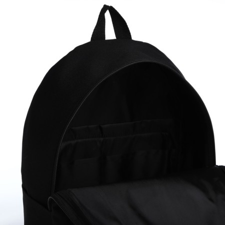 Youth backpack from textiles on the zipper "Anime", pocket, black color-5