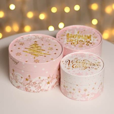 A set of boxes 3 B1 "Joy in the New Year" 16 x 10, 14 x 9, 13 x 8.5 cm