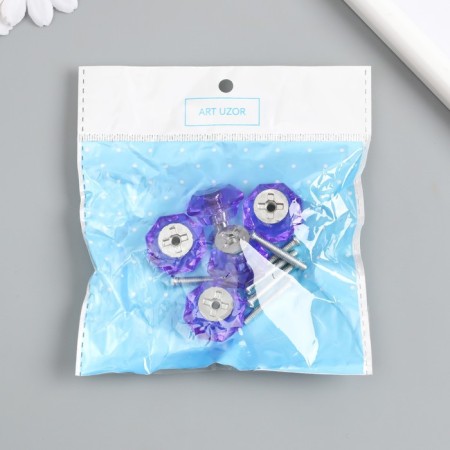 Handle for the casket Metal "Violet Crystal" silver 2.6x2.6x2.4 cm-4