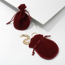 Velvet bag, 7 × 9 (the size of the useful part is 7 × 6), burgundy color