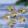 Jewelry decoration "Bow with brilliance" (set 8 pcs) 4.5x5.5 cm, gold