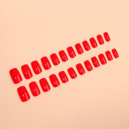 Falbings "Sunset", 24 pcs, with adhesive plates, shape soft square, red
