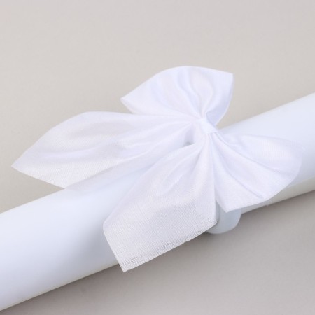 Hair bow White School "Cat" on the elastic band, 10x12 cm-4