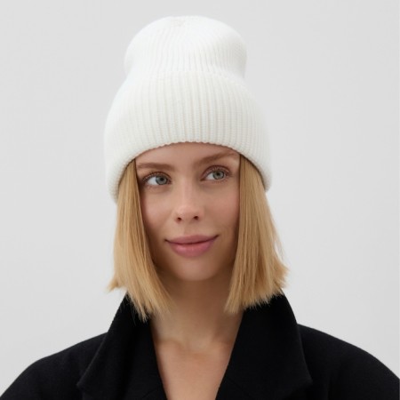 Women's hat minku with lapel, size 54-56, color Ecrew
