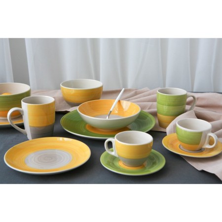 Board ceramic dining shares "sunflower", d = 27 cm, green color-5