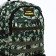Tourist backpack on a zipper, with an increase, 6 outer pockets, green color
