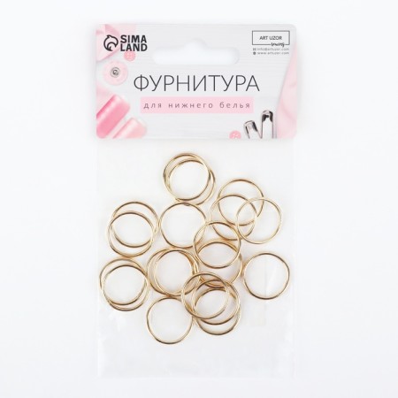 Step ring, metal, 15 mm, 20 pcs, gold color-2